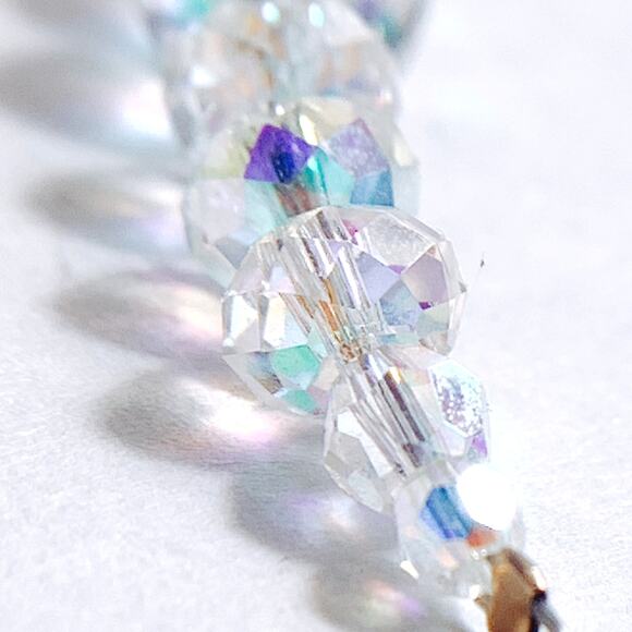 VTG Signed Kirk’s Folly Gold Tone Aurora Borealis Crystal Bar Necklace Sparkling - Picture 5 of 13